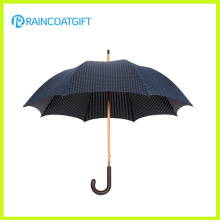 Black 190t Pongee Wooden Umbrella for Outdoor Use